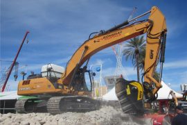 A Sonsray CX350C excavator puts on a demonstration at CONEXPO-CON/AGG 2014 on March 4, 2014 in Las Vegas, Nev.