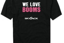 Limited edition "We Love Booms" t-shirts are available on Skyjack's website: www.skyjack.com.