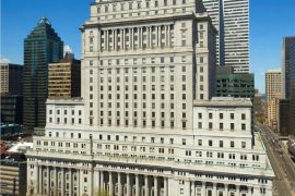 Located in downtown Montreal, the Sun Life Building was built in three stages between 1914 and 1933. It stands 26 storeys high and includes more than 1.1 million sq. ft. of leasable space (CNW Group/Bentall Kennedy).