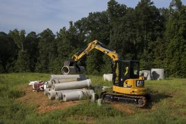 Cat's 305.5E2 mini hydraulic excavator.