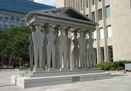 The Pillars of Justice stand in a Toronto park not far from the future site of a new courthouse. AECOM has been awarded the planning, design, and compliance contract. An RFP for the AFP project will be issued in the spring.