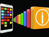 Smart phone apps illustration. Generic look at phone apps in a colorful display.