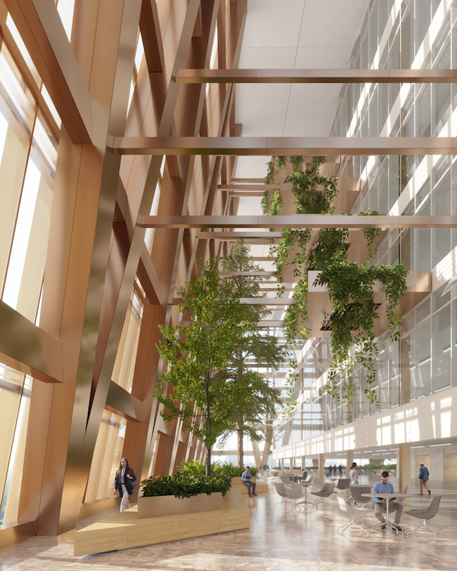 mass timber wood DIALOG, Supertall Prototype – Interior, Vertical Landscape