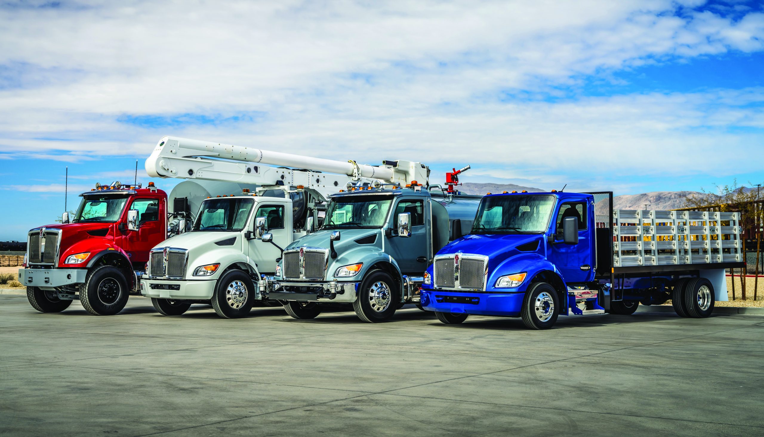 Kenworth new medium duty trucks – from-left-kenworth-t480v-t380-t280-t180_51342769407_o