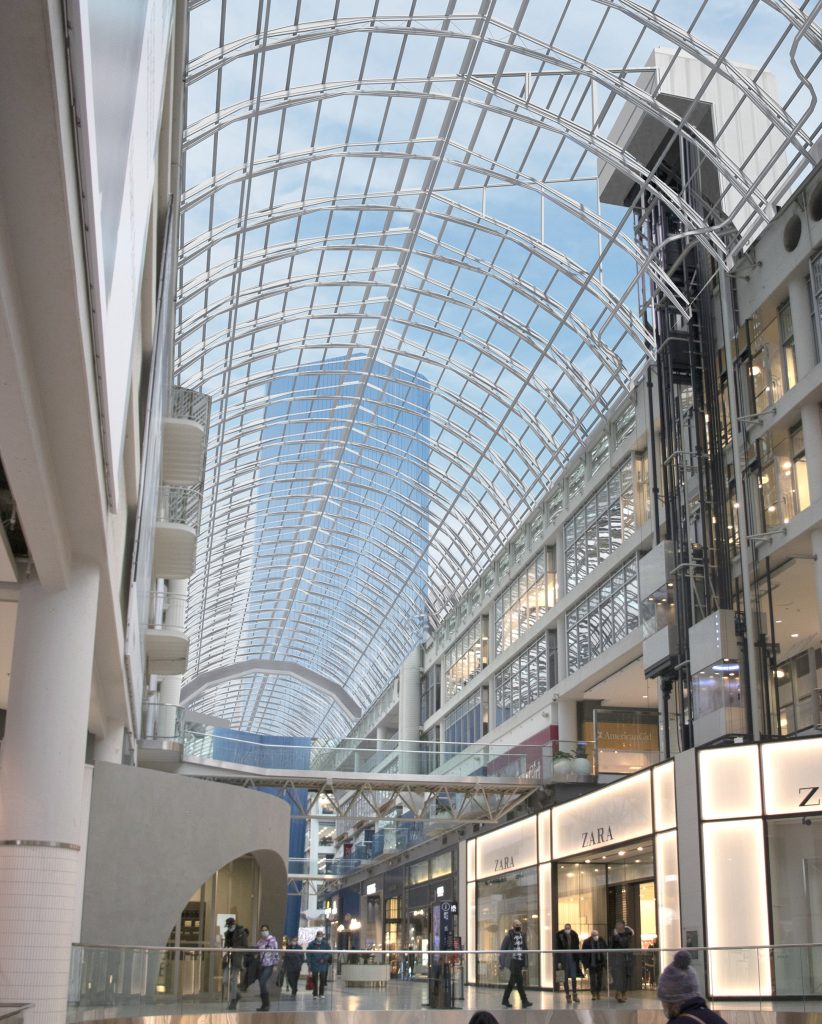 Eaton Centre's iconic glass roof.